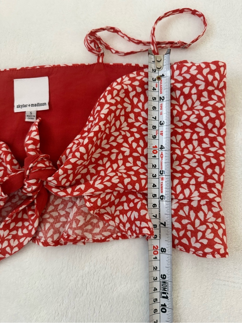 Skylar + Madison Red Floral Tie Front Crop Top & High Low Maxi Skirt Set Small - Picture 5 of 11